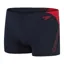 Speedo Men's HyperBoom Splice Aquashort True Navy/Fed Red
